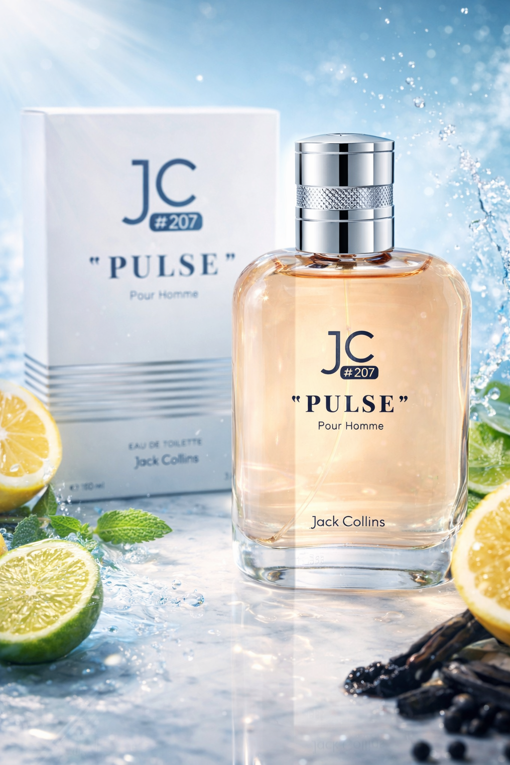 J&C #207 Pulse Eau De Toilette for Men | Fresh Citrus Aromatic Perfume | Long Lasting Everyday Fragrance