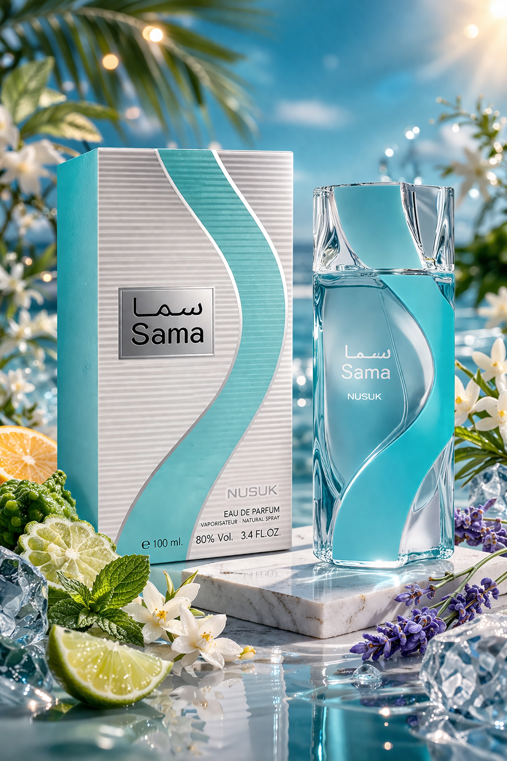 Nusuk Sama Eau De Parfum – Premium Fresh Citrus Aquatic Fragrance for Men & Women