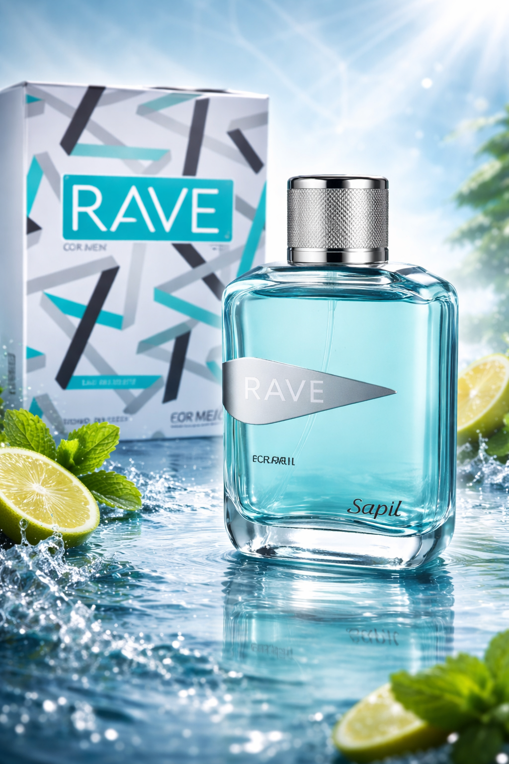 Sapil Rave For Men Eau De Toilette 100ml | Fresh Citrus Aquatic Perfume for Men