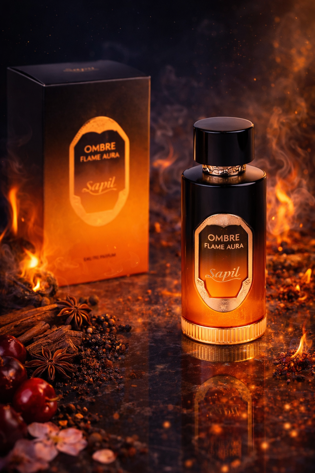 Sapil Ombre Flame Aura Eau De Parfum | Warm Spicy Amber Woody Perfume