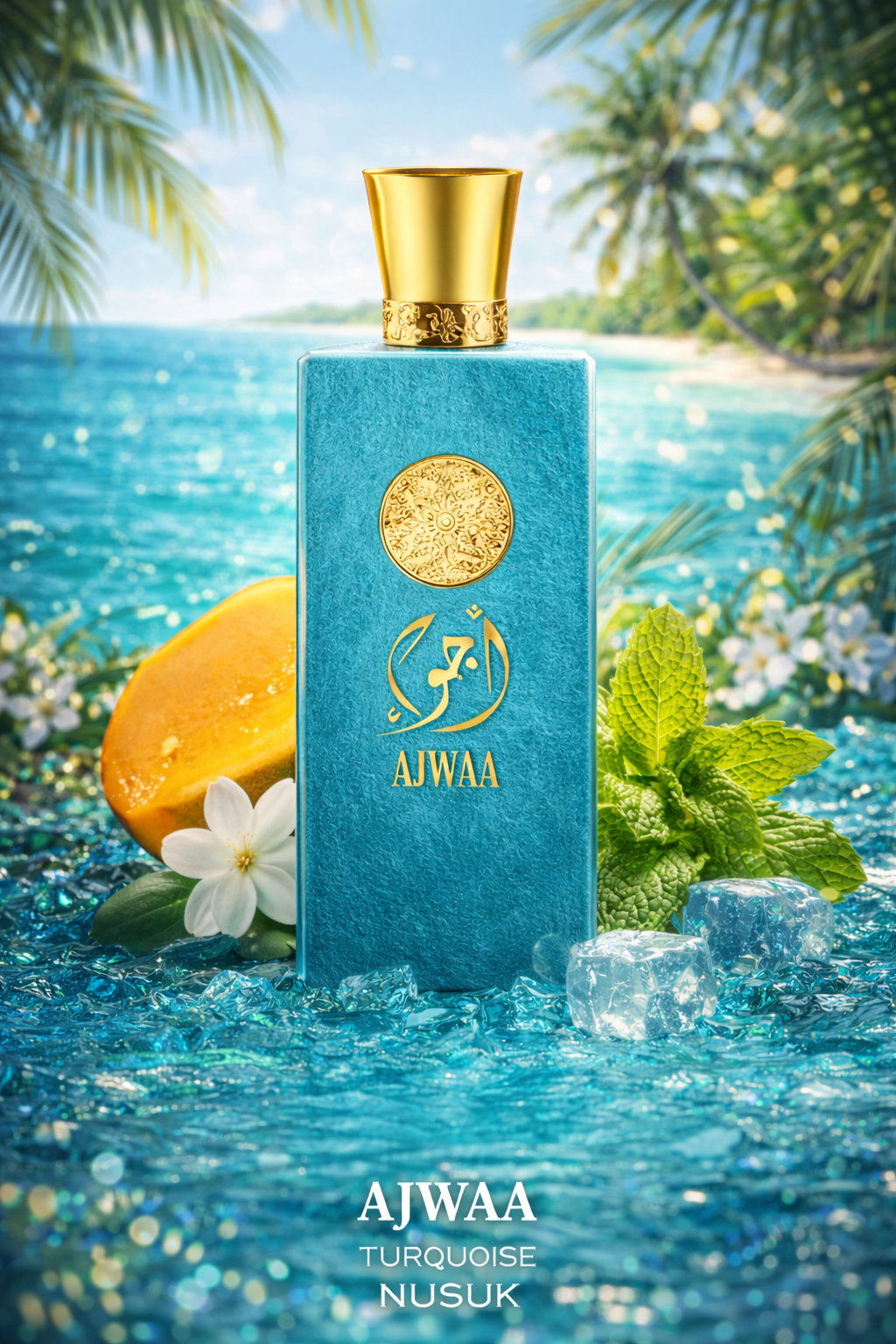 Nusuk Ajwaa Turquoise Eau De Parfum – Premium Fresh Fruity Aquatic Fragrance for Men & Women