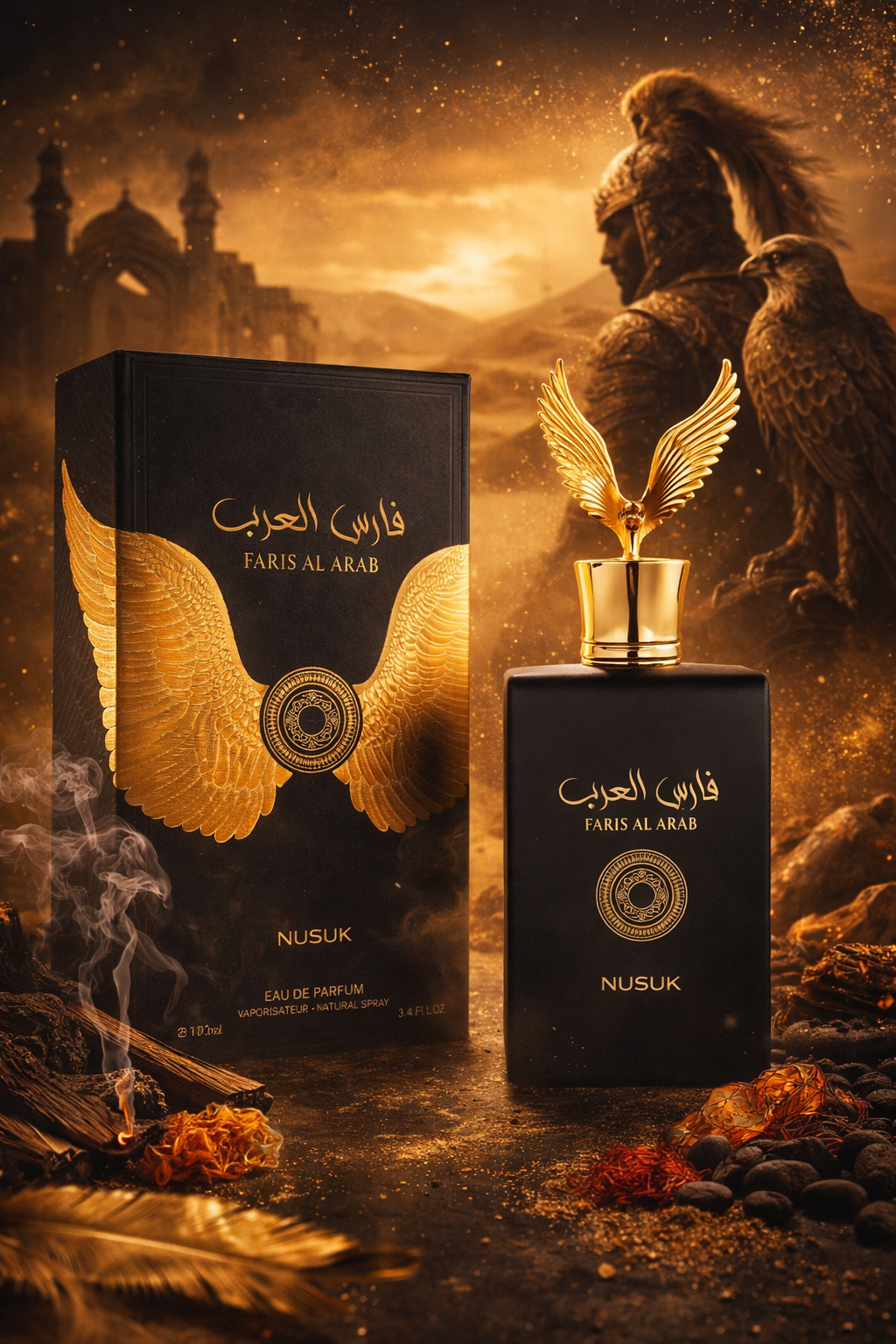 Nusuk Faris Al Arab Eau De Parfum – Premium Oriental Woody Spicy Fragrance for Men