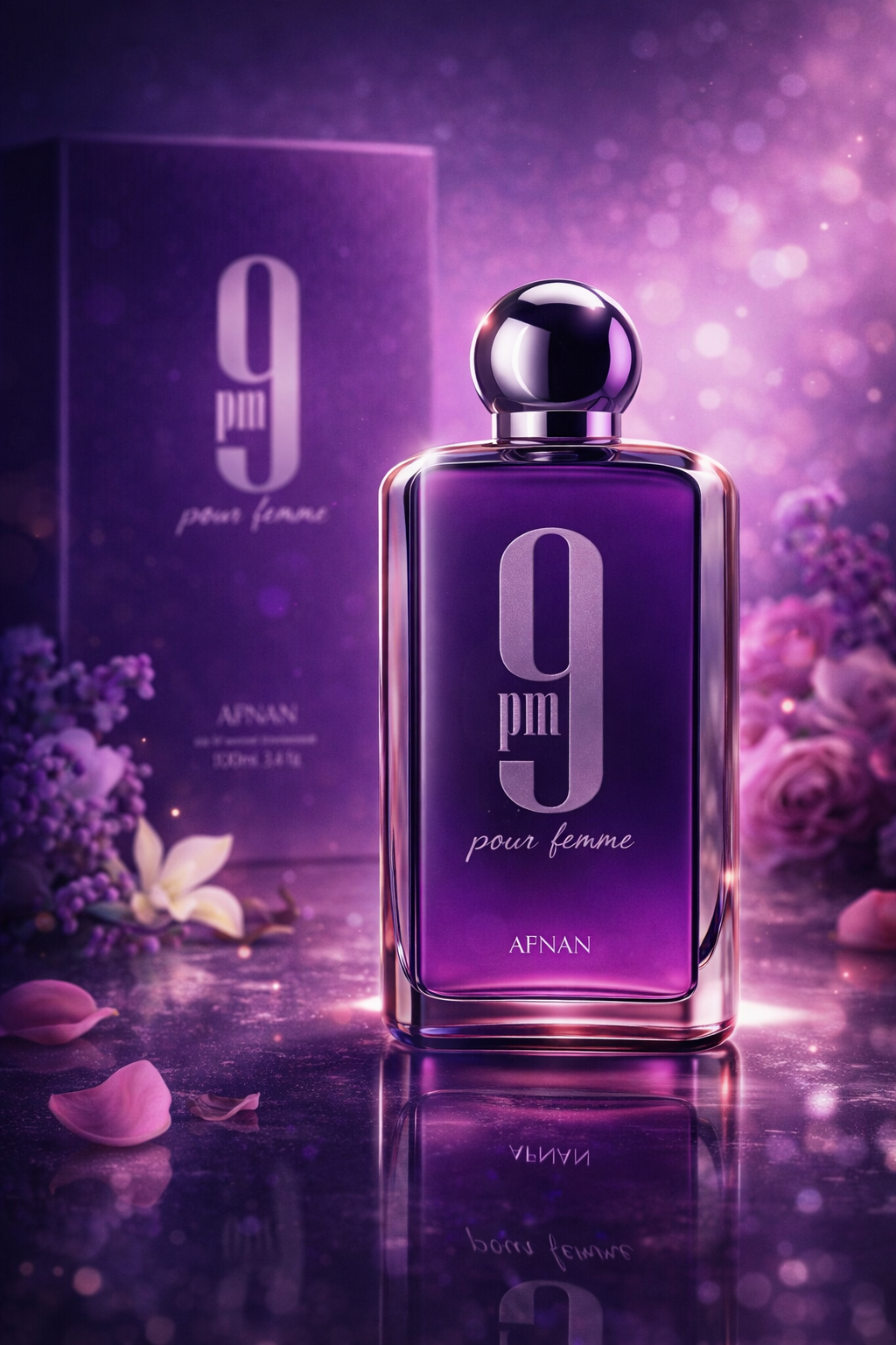 Afnan 9 PM Pour Femme Eau De Parfum for Women - Sweet Floral Fruity Perfume