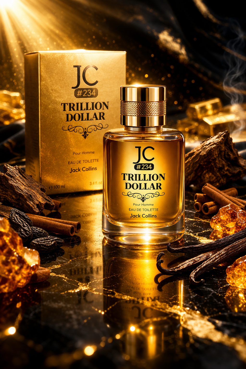 J&C #234 Trillion Dollar Eau De Toilette for Men | Warm Spicy Woody Luxury Perfume | Long Lasting Masculine Fragrance