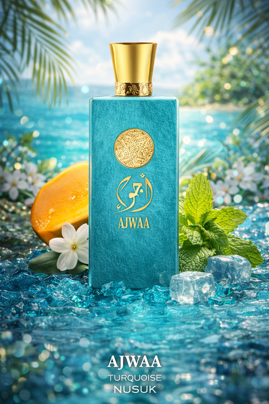 Nusuk Ajwaa Turquoise Eau De Parfum – Premium Fresh Fruity Aquatic Fragrance for Men & Women