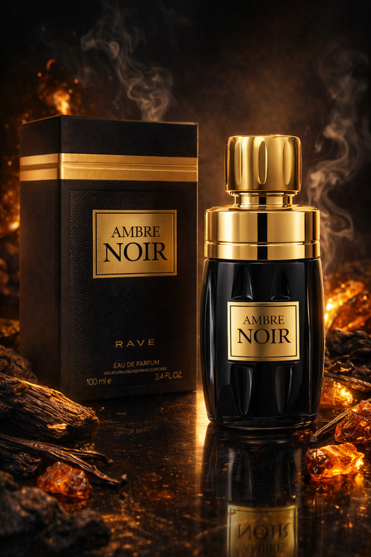 Rave Ambre Noir Eau De Parfum 100ml – Warm Amber Woody Luxury Fragrance for Men