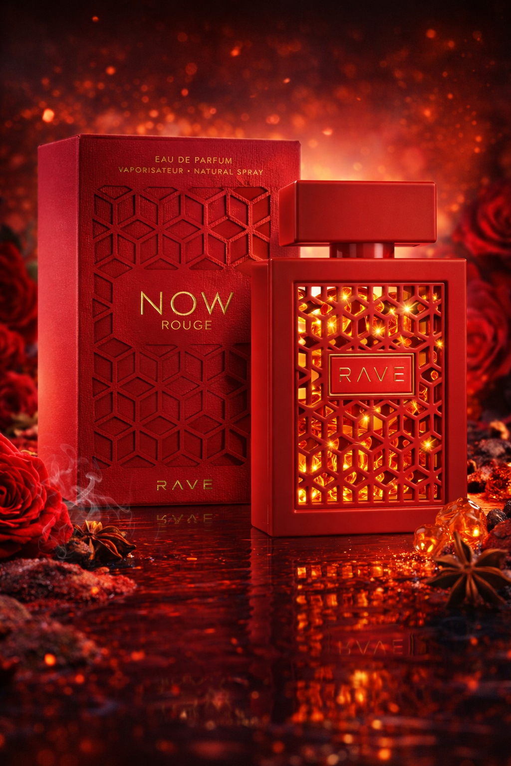 Rave Now Rouge Eau De Parfum 100ml – Warm Floral Amber Luxury Fragrance for Women