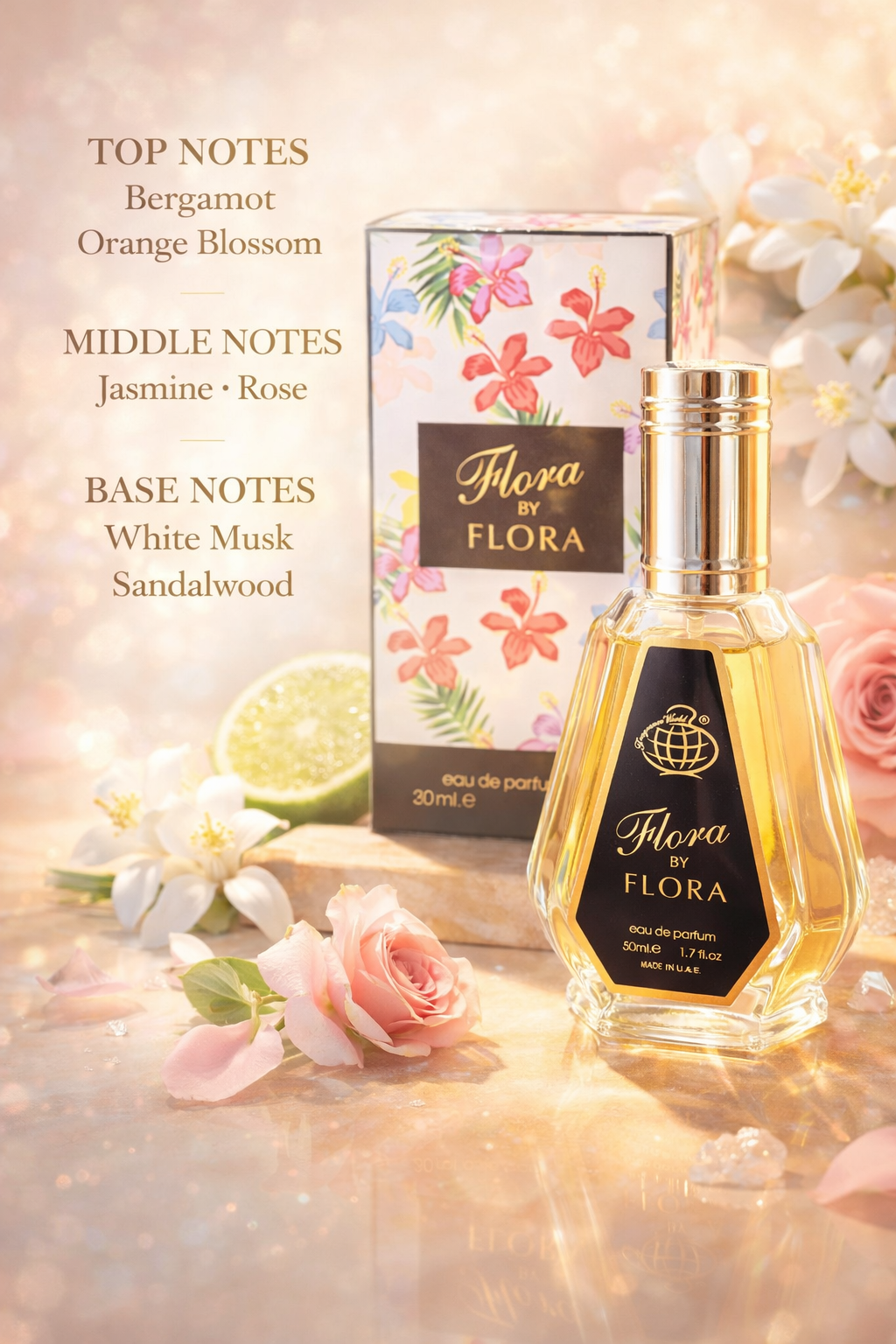Flora by Flora Eau De Parfum 50ml – Elegant Floral Fragrance for Women | Long Lasting Luxury Perfume