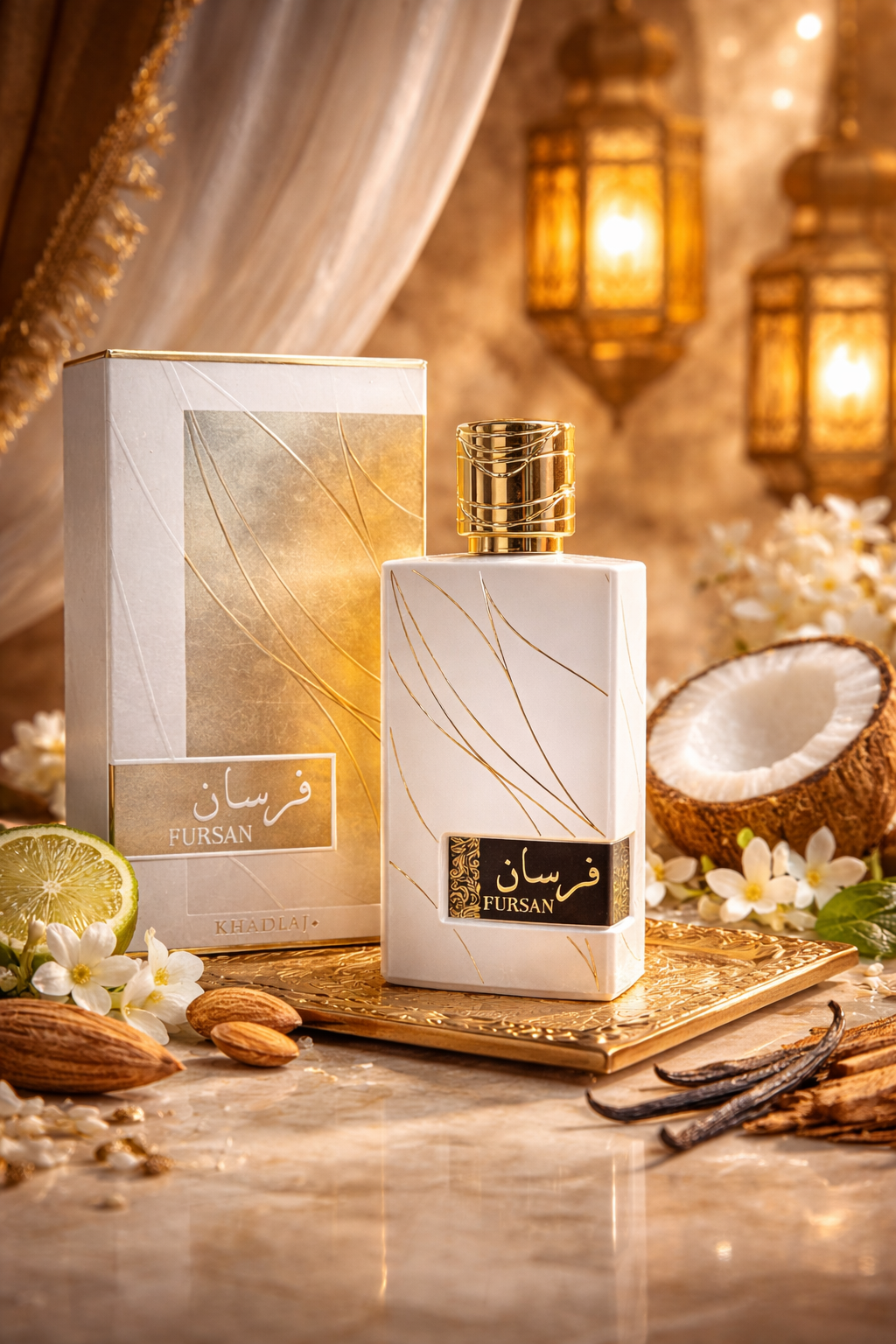 Khadlaj Fursan White Eau De Parfum – Creamy Coconut Vanilla Luxury Fragrance