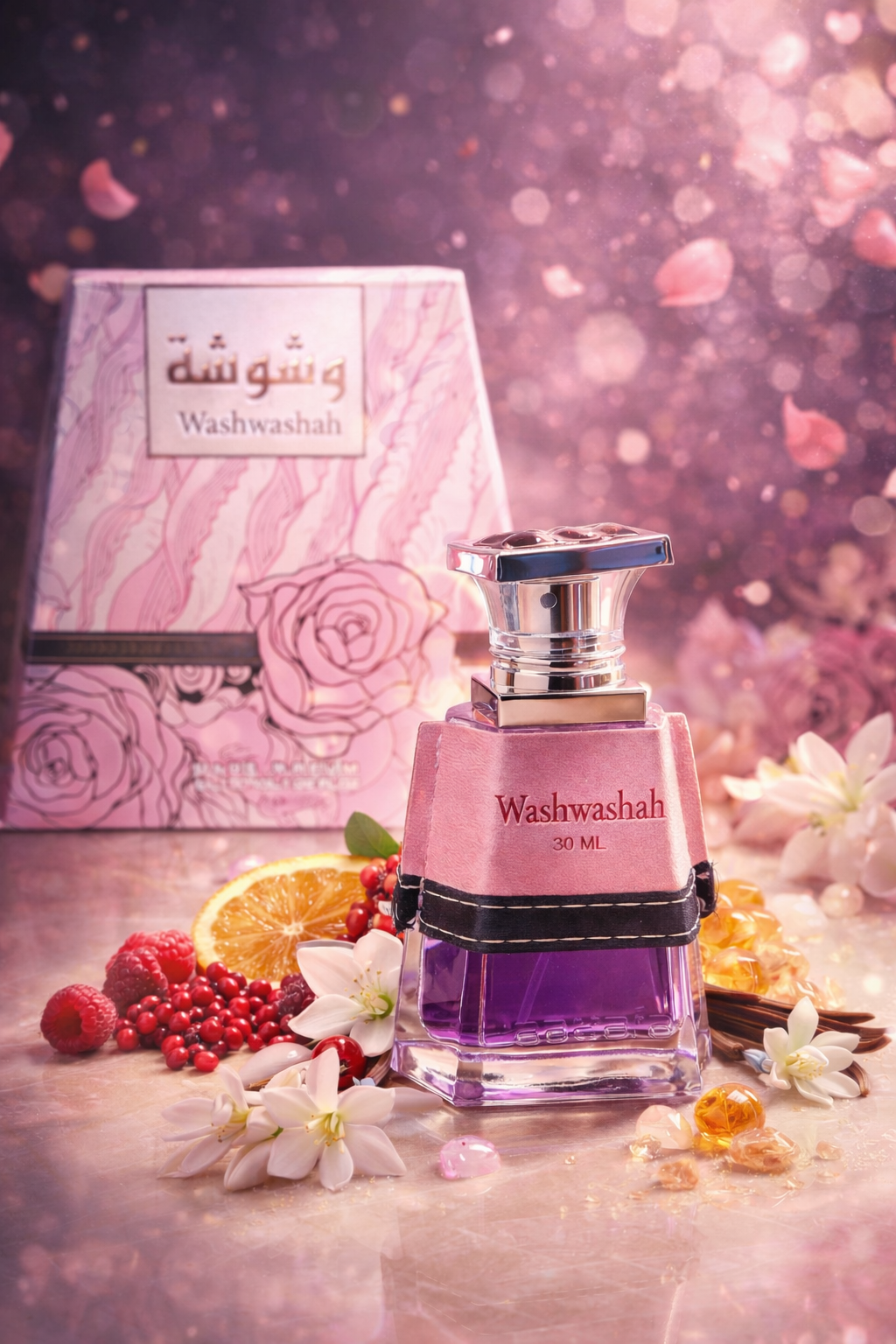 Washwashah Eau De Parfum 30ML – Sweet Floral Luxury Perfume for Women | Long Lasting Raspberry Vanilla Fragrance