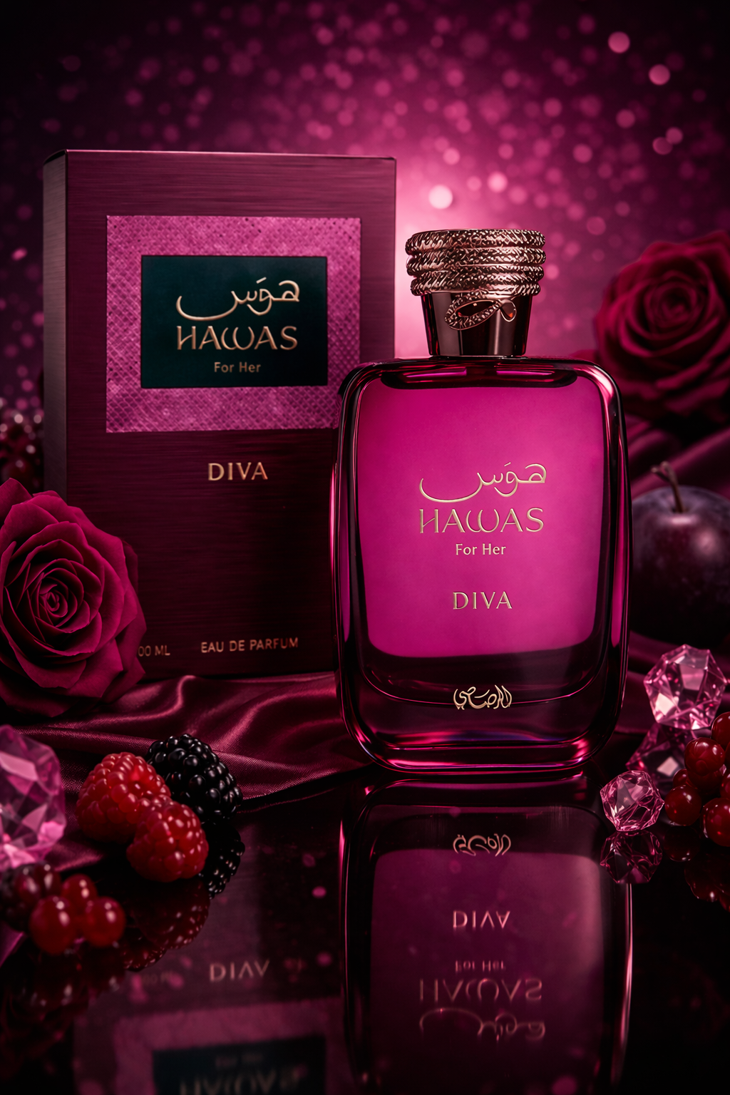 Rasasi Hawas For Her Diva Eau De Parfum – Premium Fruity Floral Sweet Fragrance for Women
