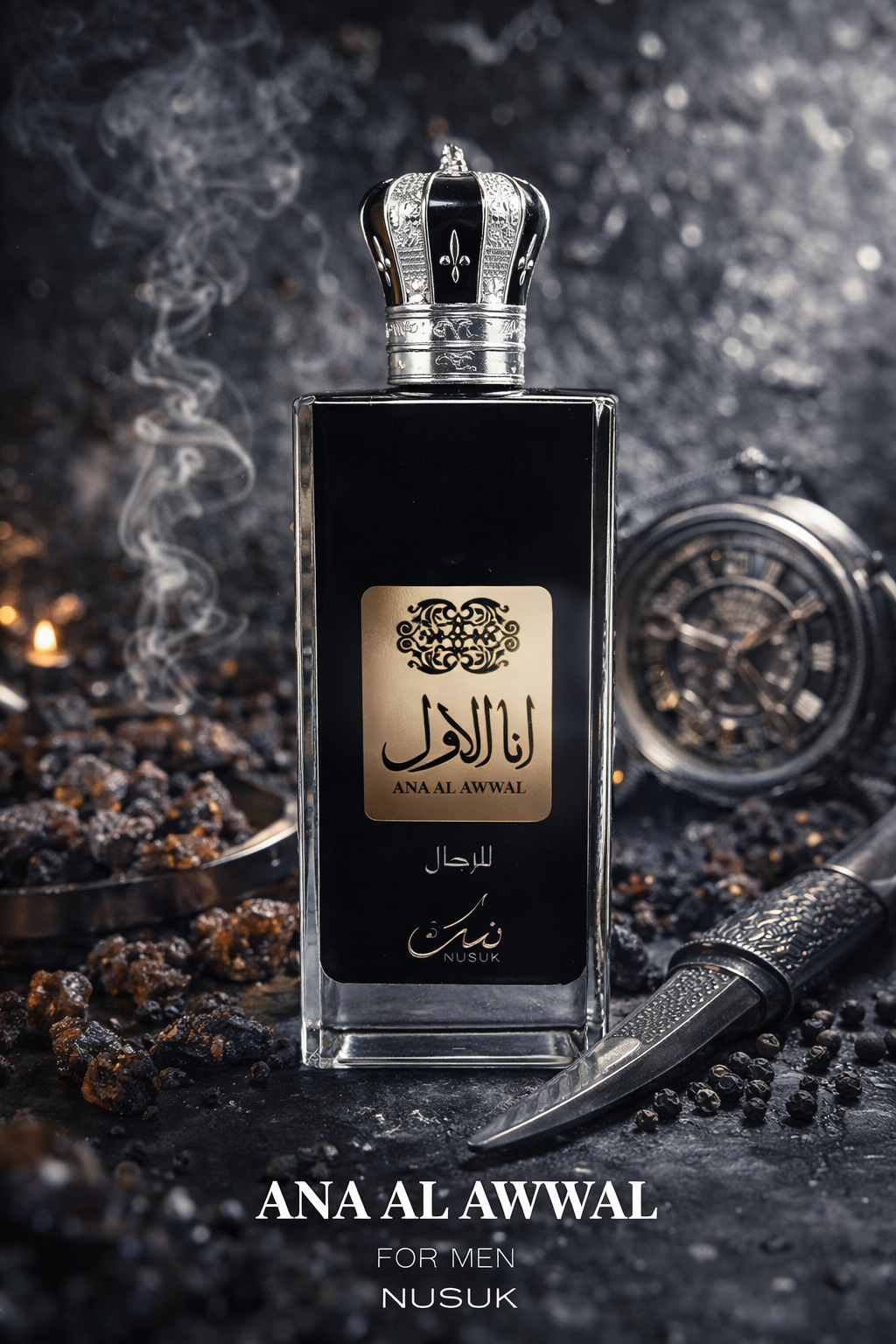 Nusuk Ana Al Awwal Eau De Parfum for Men – Premium Woody Spicy Oriental Fragrance
