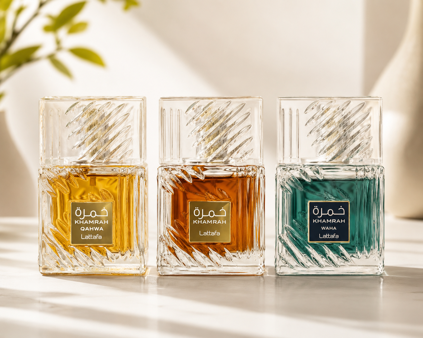 Lattafa Khamrah Collection Gift Set | Khamrah, Khamrah Qahwa & Khamrah Waha Perfumes