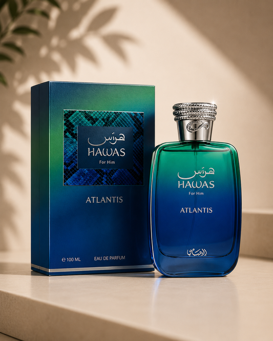 Rasasi Hawas For Him Atlantis Eau De Parfum – Premium Fresh Aquatic Aromatic Fragrance for Men