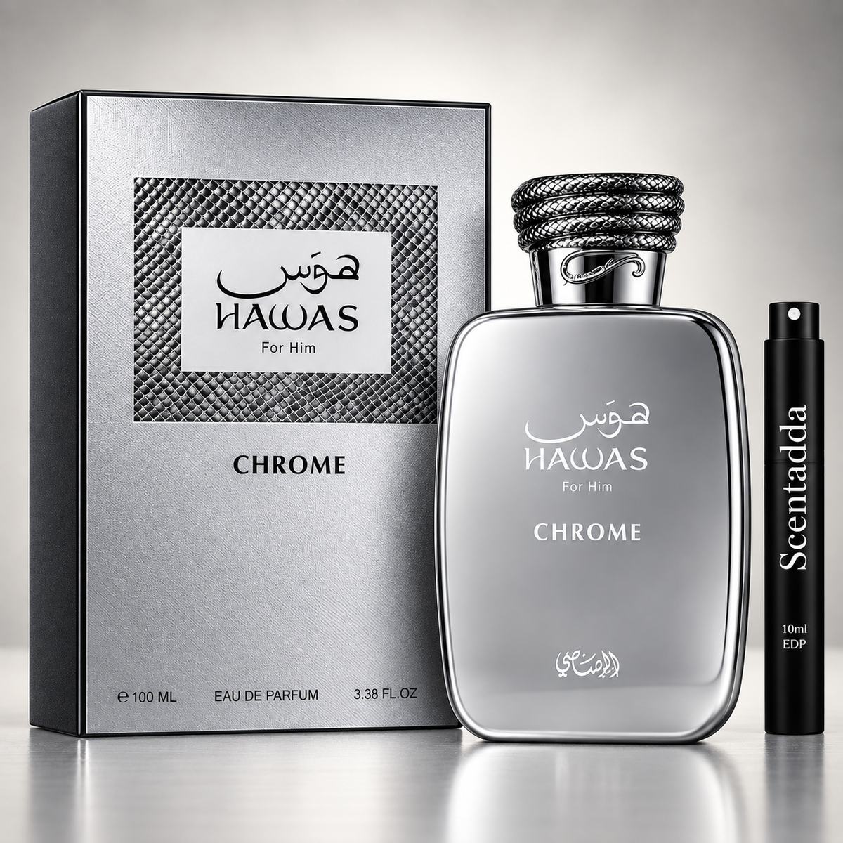 Buy Hawas Chrome For Him 10ml Decant | Eau de Parfum for Men – ScentAdda