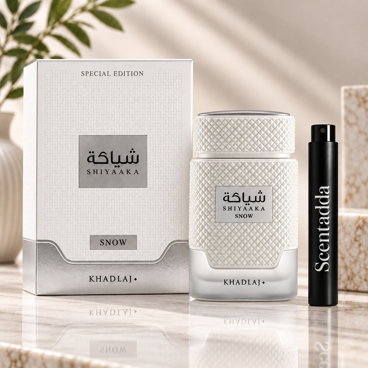 Khadlaj Shiyaaka Snow Extrait de Parfum – 10ml Decant